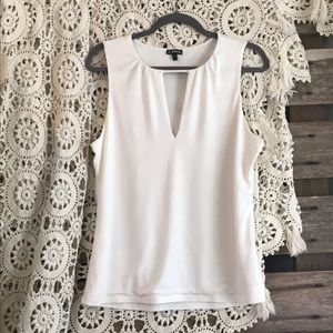 Express Tops - EXPRESS cream top with deep-V keyhole Express Tops - EXPRESS cream top with deep-V keyhole